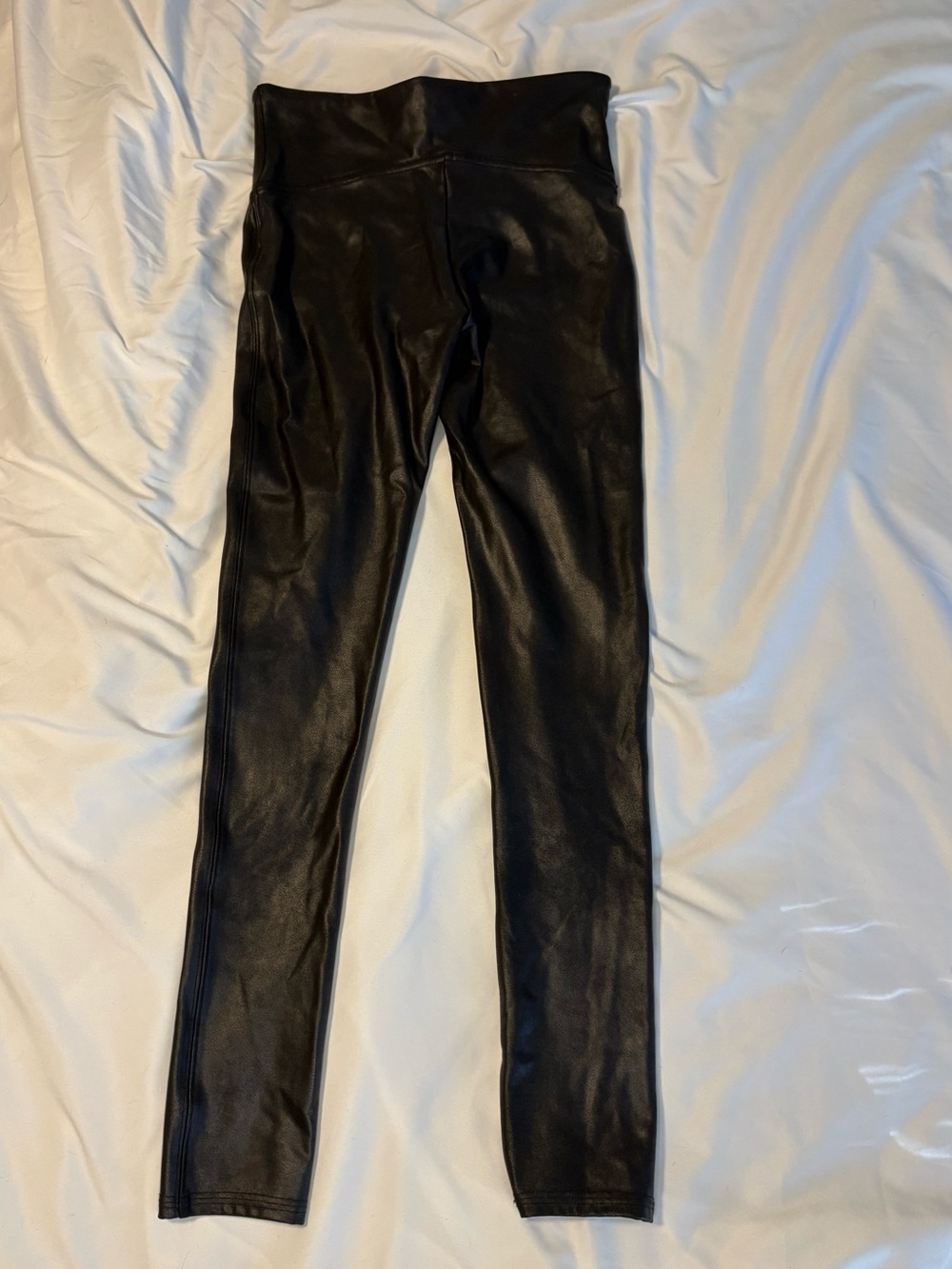 SPANX Black Leggings with Red Logo Tag